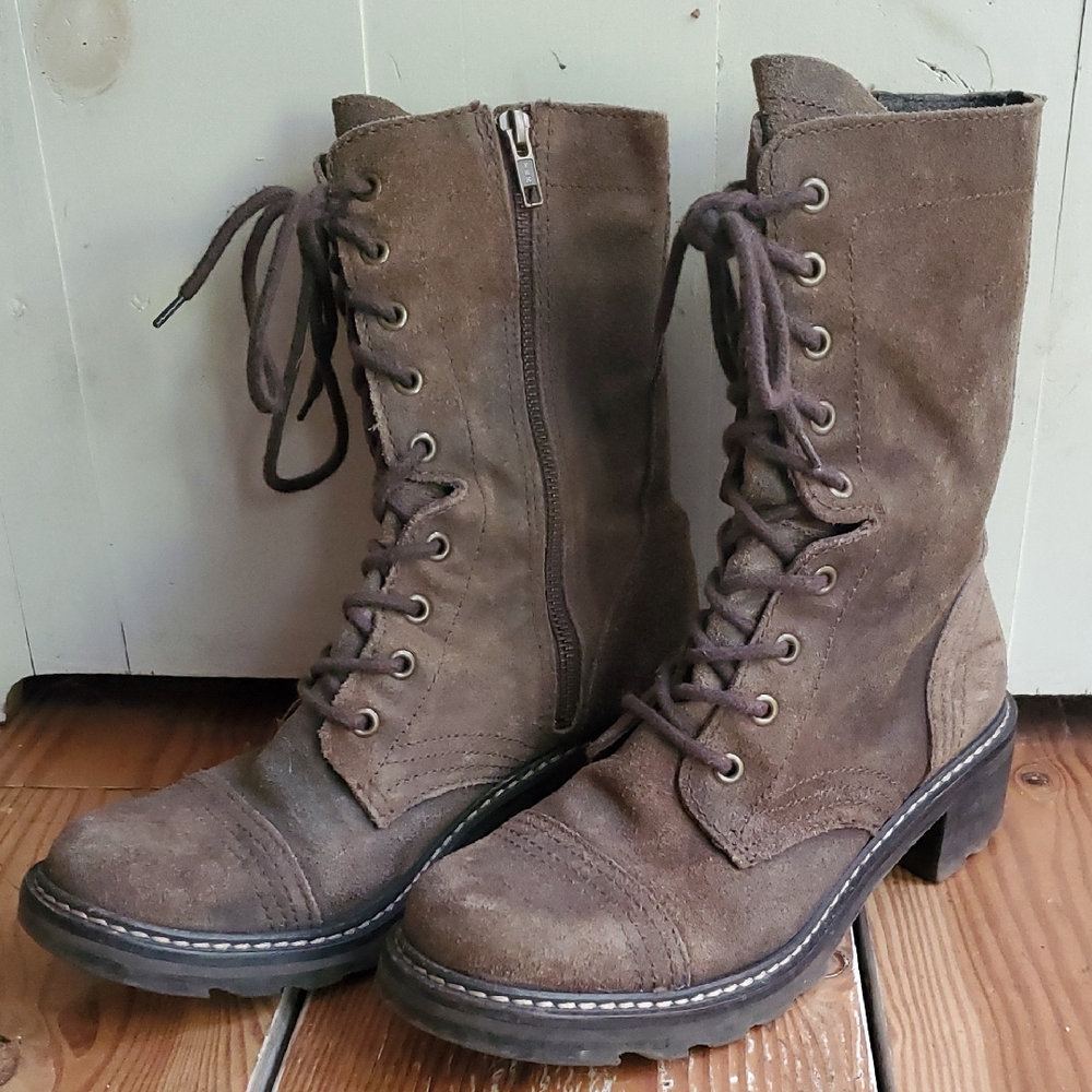 Donald J. Pliner Dark Brown Combat Boots